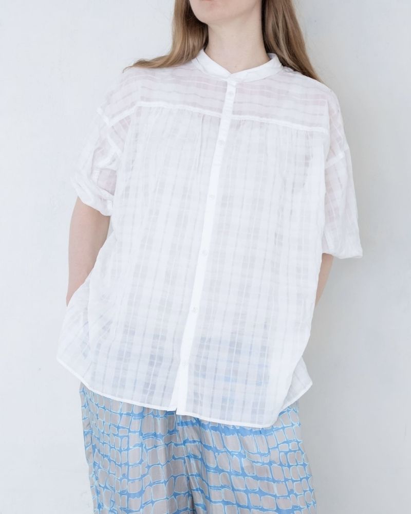 【予約】S/S TT187 前後で着れる シアチェックシャツ（4月）