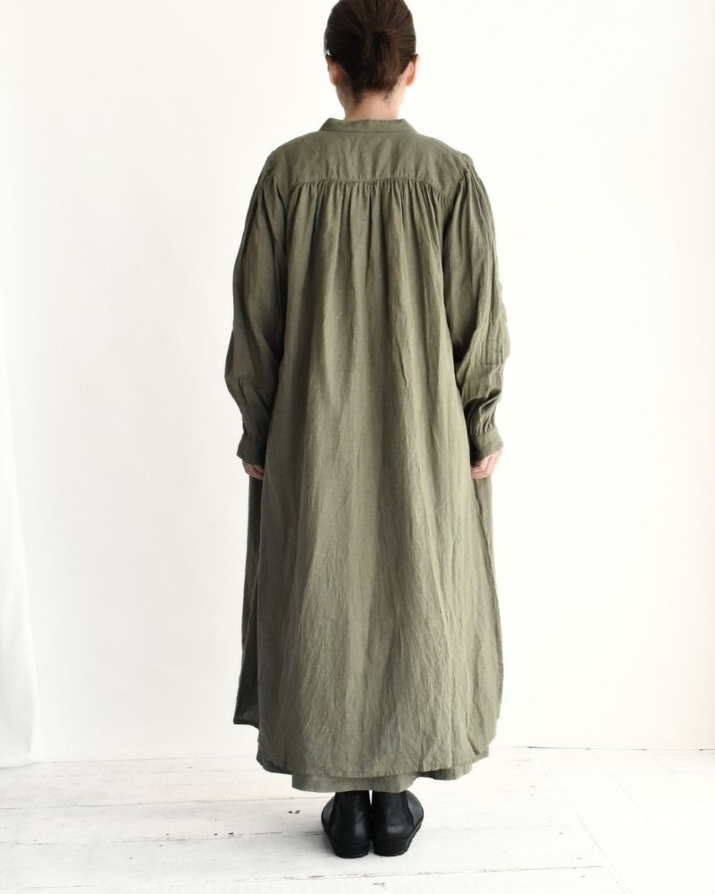 フレンチリネン ドレス Khaki