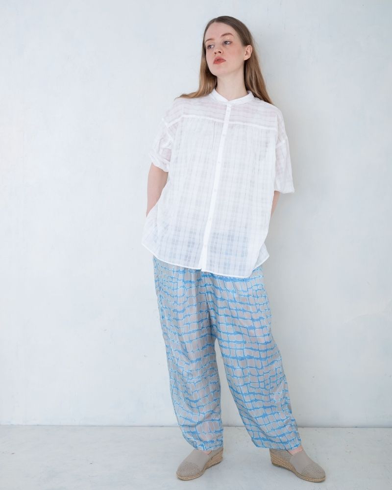 【予約】S/S TT187 前後で着れる シアチェックシャツ（4月）