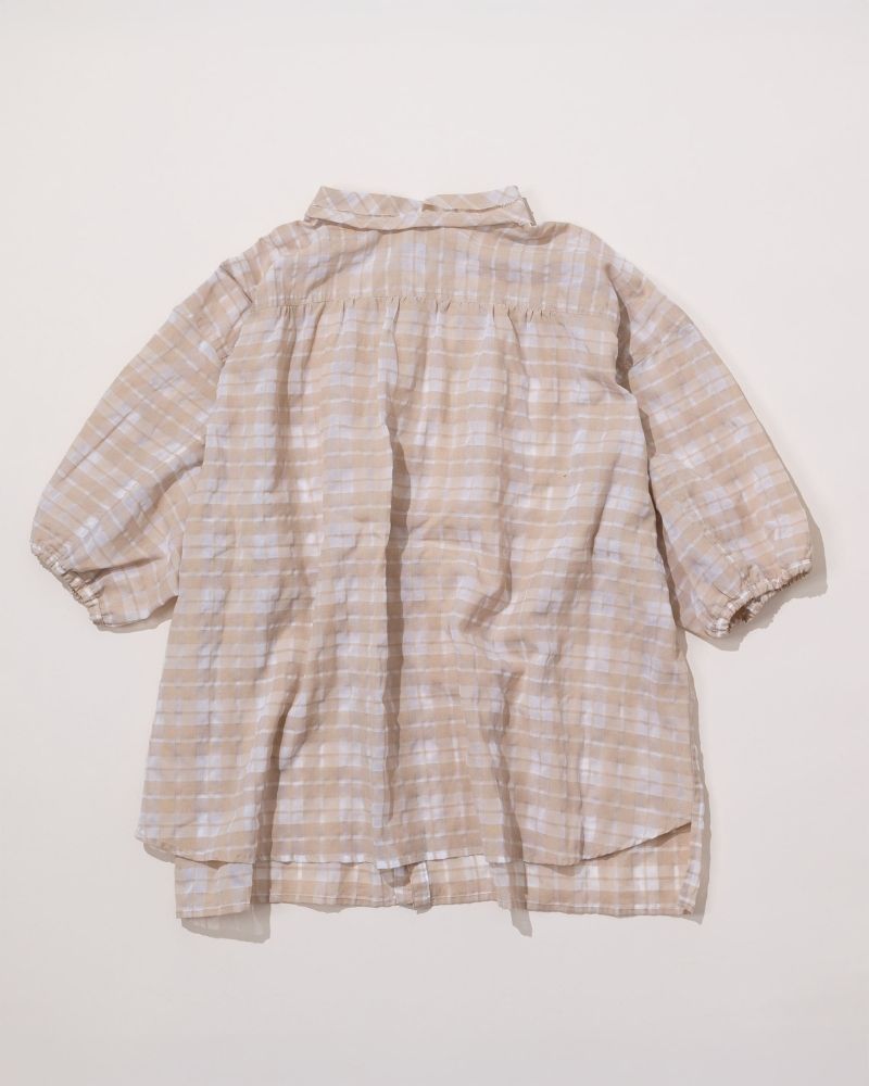 【予約】S/S TT187 前後で着れる シアチェックシャツ（4月）