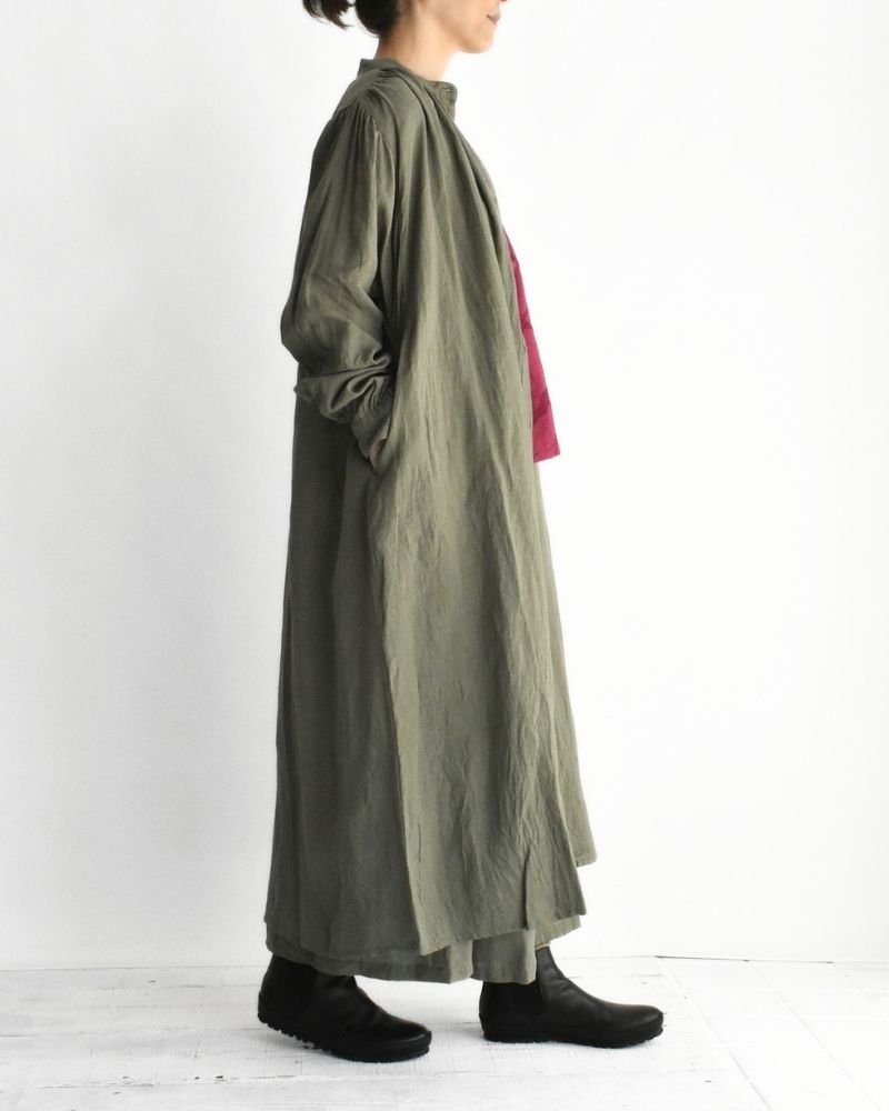 フレンチリネン ドレス Khaki