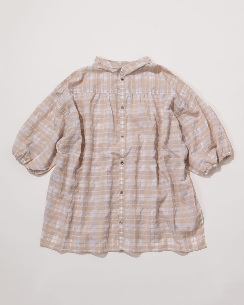 【予約】S/S TT187 前後で着れる シアチェックシャツ（4月）