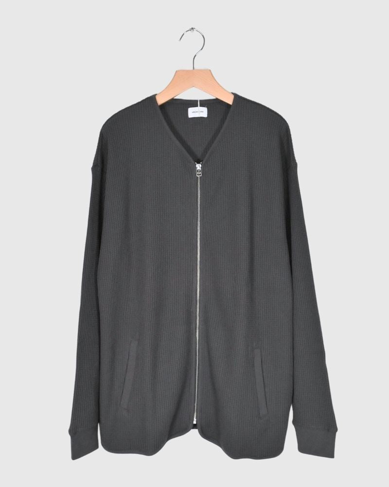 OG WAFFLE ZIP CARDIGAN Sumikuro