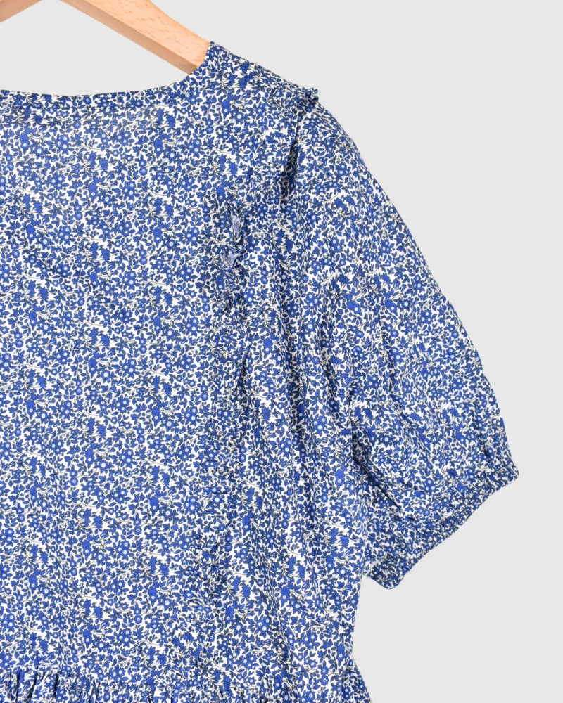 【sale】FRILL DESIGN TOPS 'KULAN' Blue