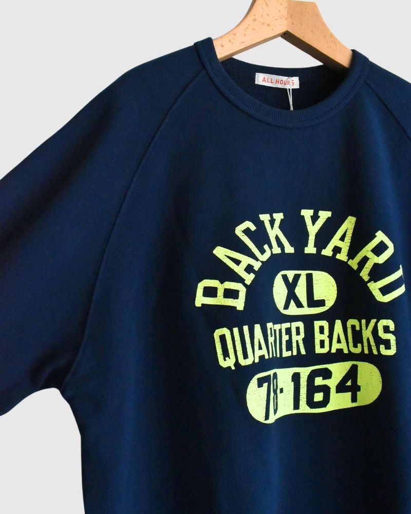 【sale】RAGLAN SLEEVE CREW NECK SWEAT BACKYARD BlueNavy