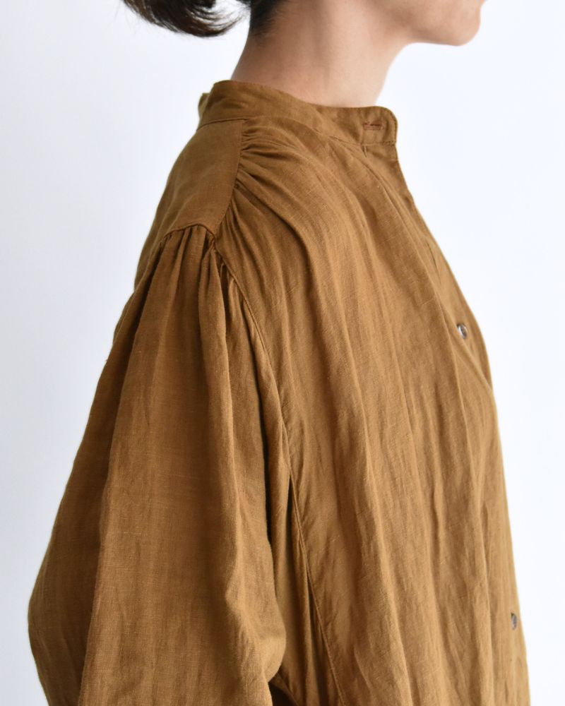 フレンチリネン ドレス Camel