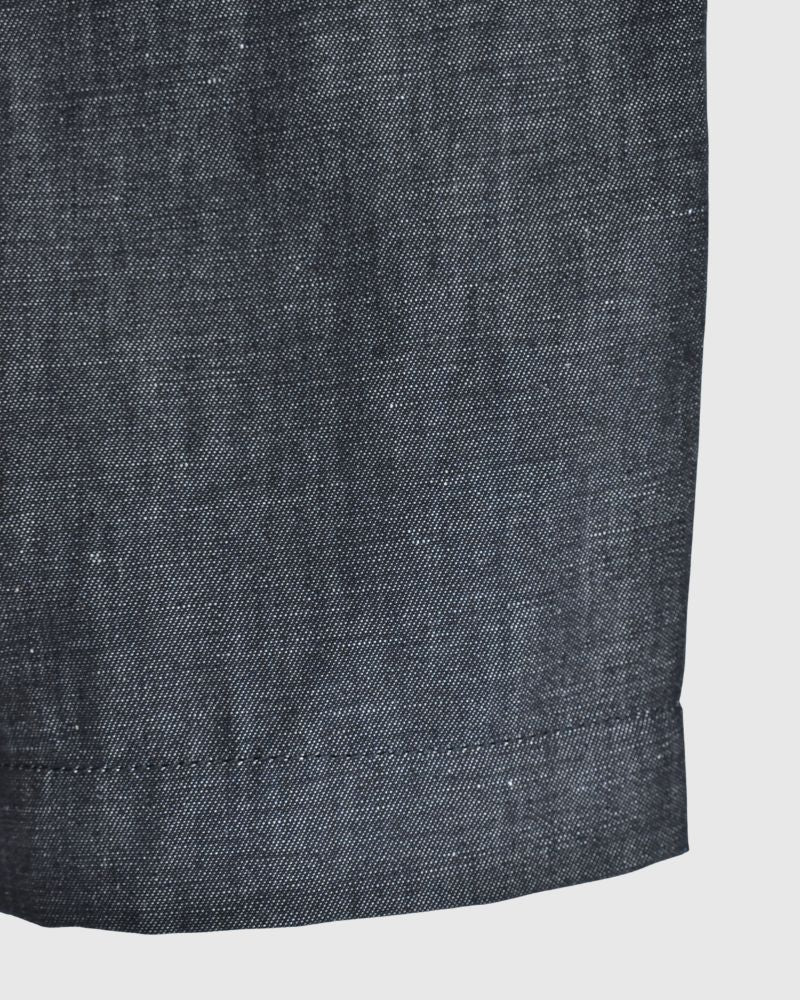 COTTON/LINEN DENIM EASY TAPERED PANTS Navy