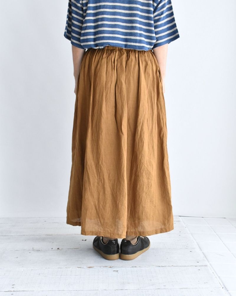 フレンチリネン スカート Camel