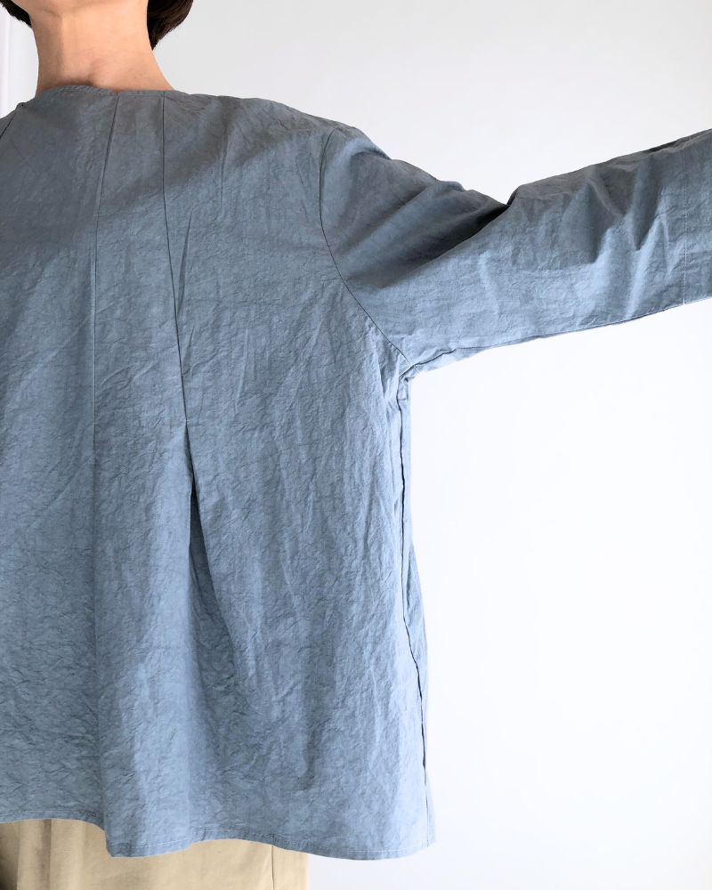 タックブラウス GrayishBlue