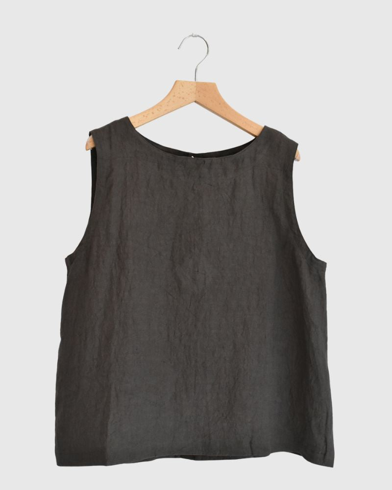 2wayノースリーブブラウス（LINEN） Brown