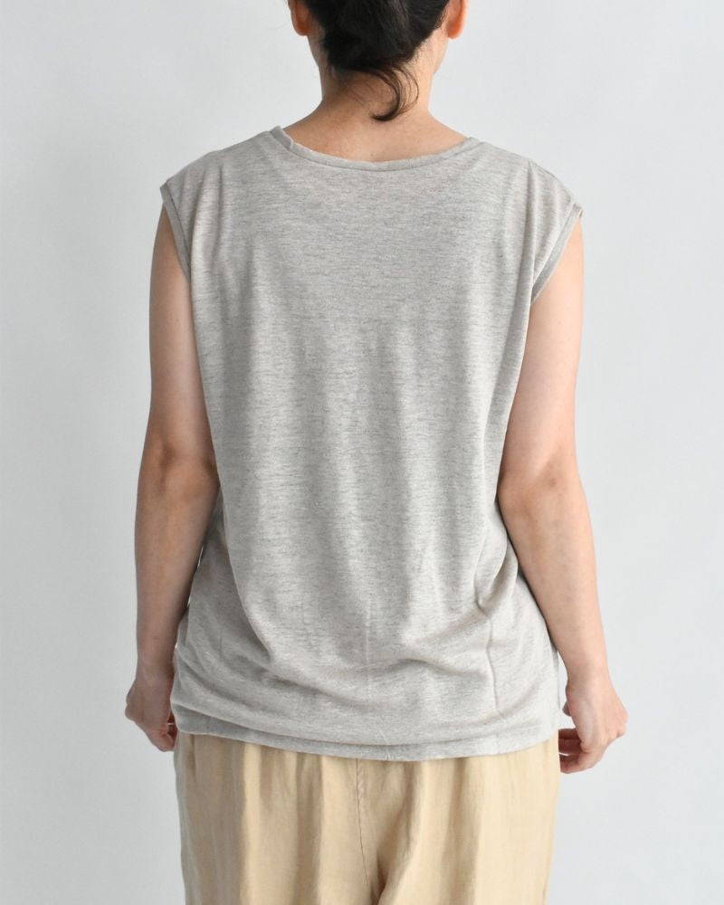 クルーネック ノースリーブTシャツ Natural