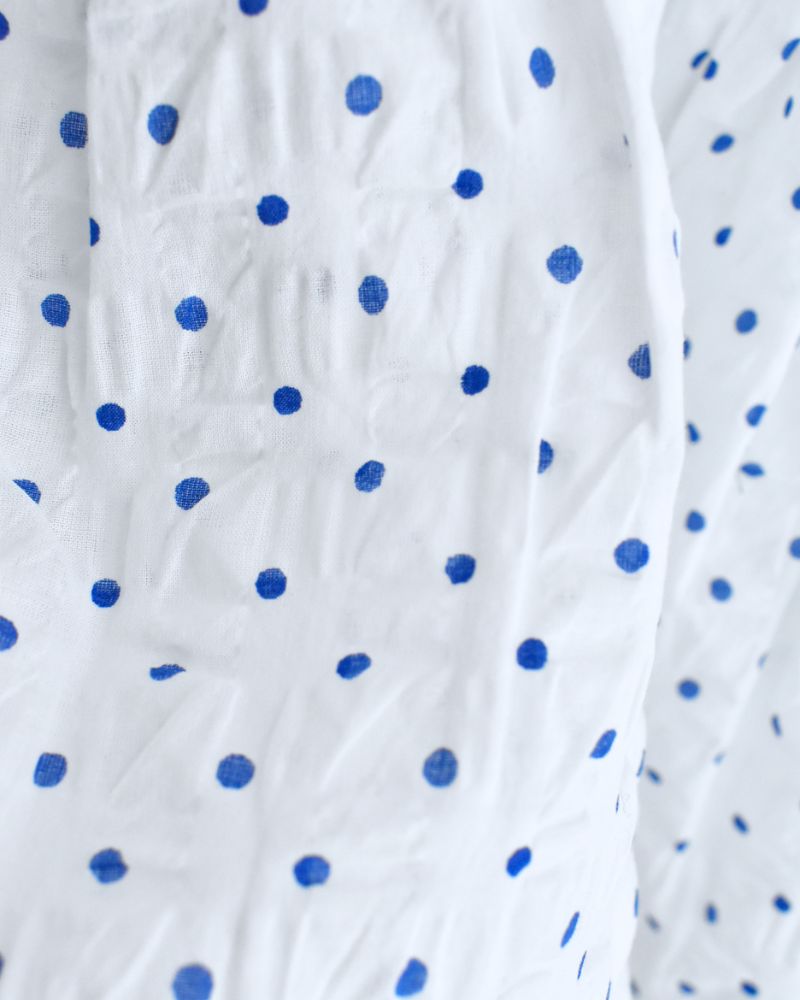リップルドット カシュクールブラウス White/Blue