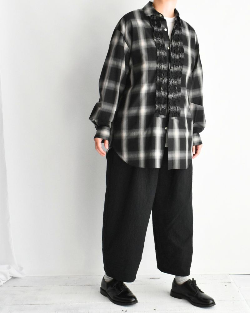 オリジナルランダムストライプキルト ヌーボーパンツ Black