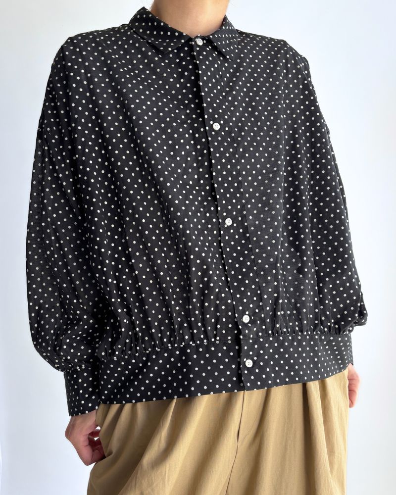 ドットギャザーブラウス SumikuroDot