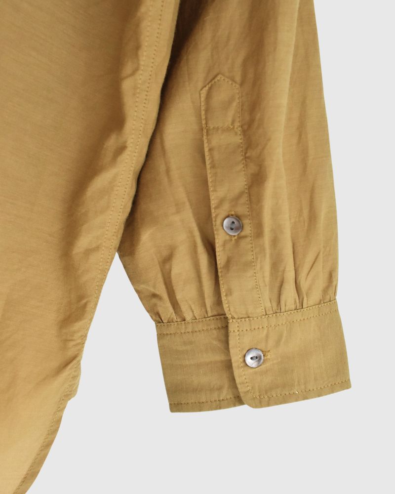 BANGALORE COTTON/SILK PLAIN PULLOVER SHIRT MustardYellow