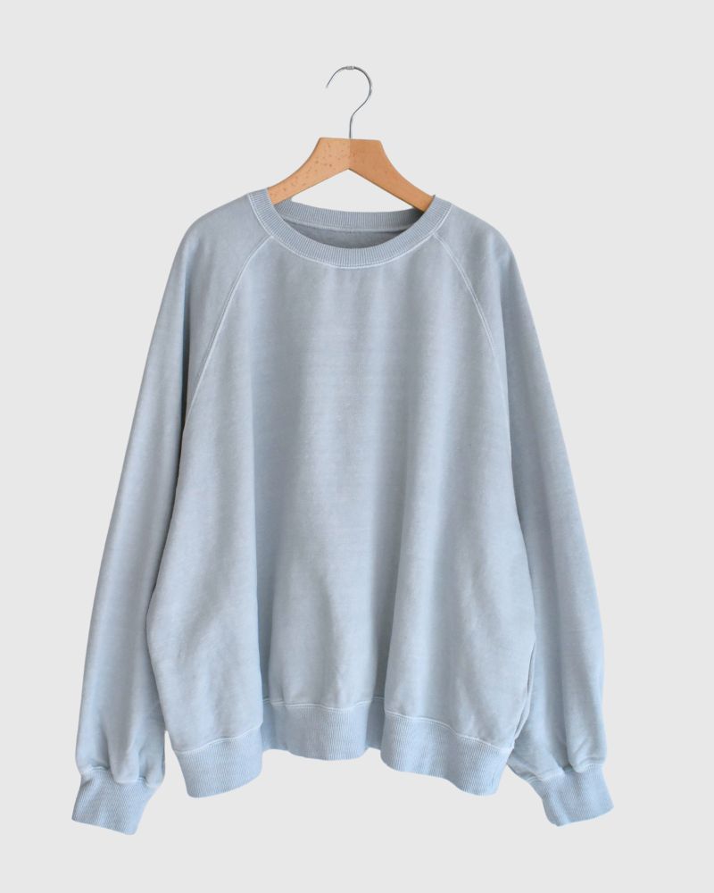 Pigment dye スウェットL/S Blue