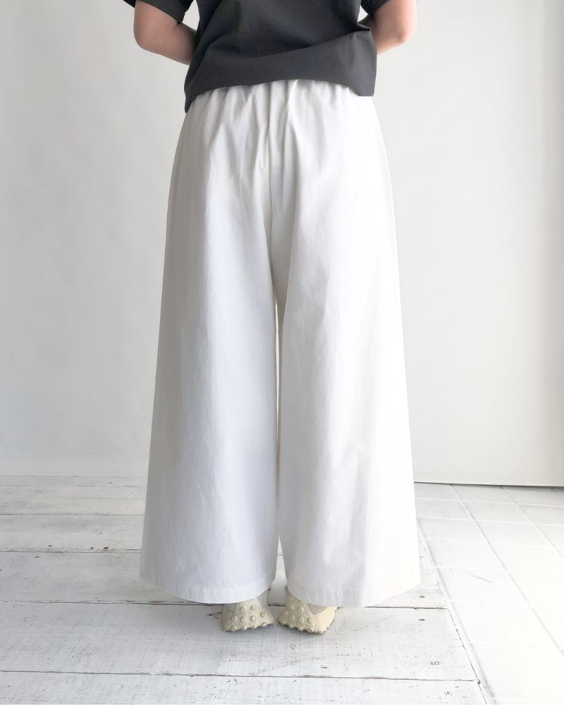 サイドシームレスワイドパンツ White