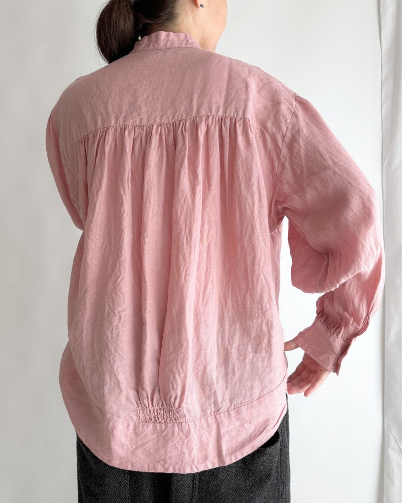 Linen Gather Shirt Pink