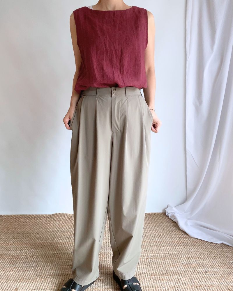 4WAY STRETCH COCOON PANTS 'HAPI' Grayge