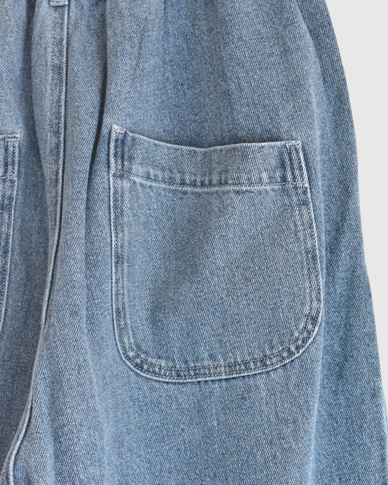 裾デザインコクーンシルエットデニム 'SAFY' LightIndigo