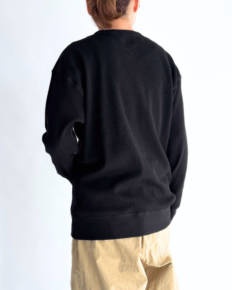 ワッフルロングスリーブTee Black