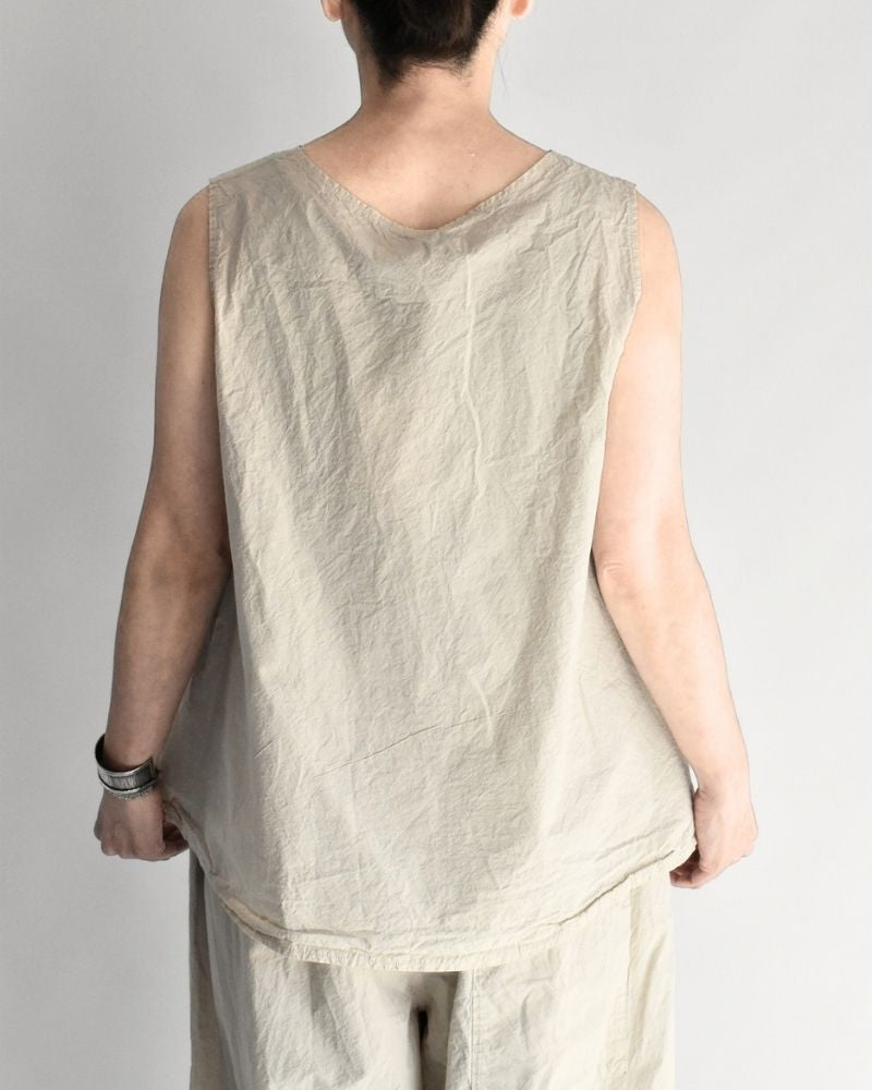 シュリンクノースリーブトップス Beige