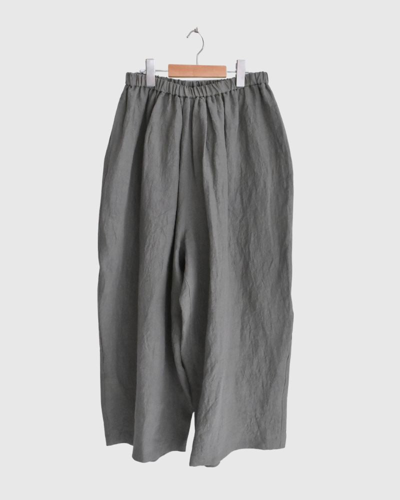 ワイドコクーン ギャザーパンツ（LINEN） Gray