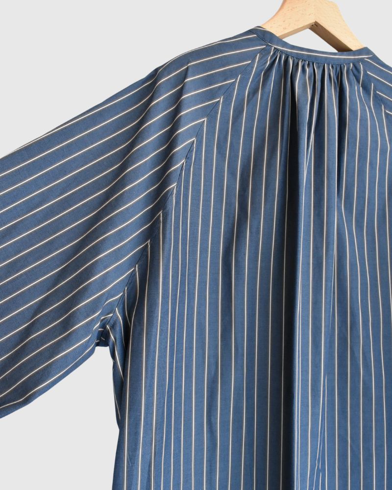 バルーンスリーブ ミディワンピース NavyStripe