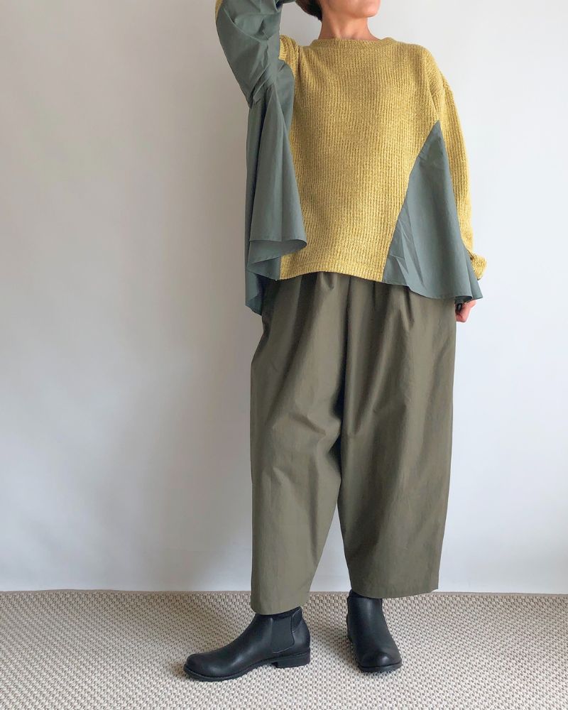 KNIT COMBI TOPS 'ORIAN' Yellow