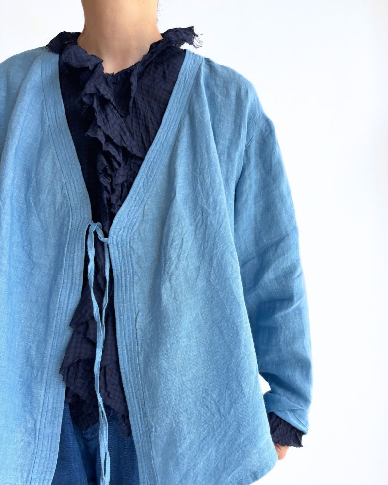 インディゴリネン カシュクールシャツ LightBlue