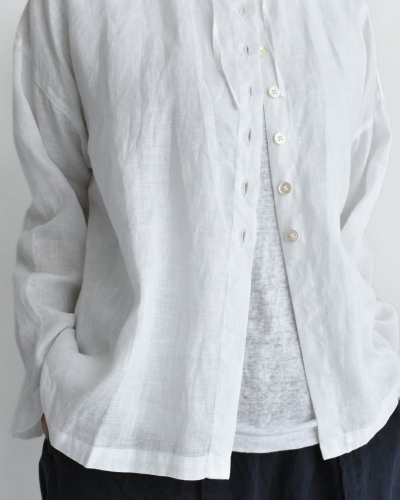 フーディシャツ（LINEN） White