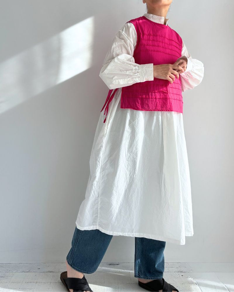 ボイル スリーブレスタックブラウス Pink