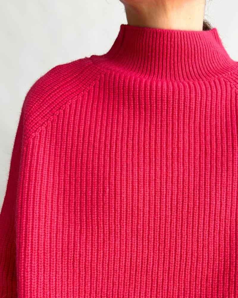 JAPAN RIDGE KNITTING PULLOVER Pink