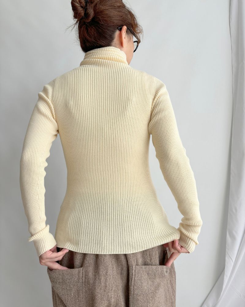 RIB JAPAN WHOLE GARMENT タートルネックプルオーバー Natural