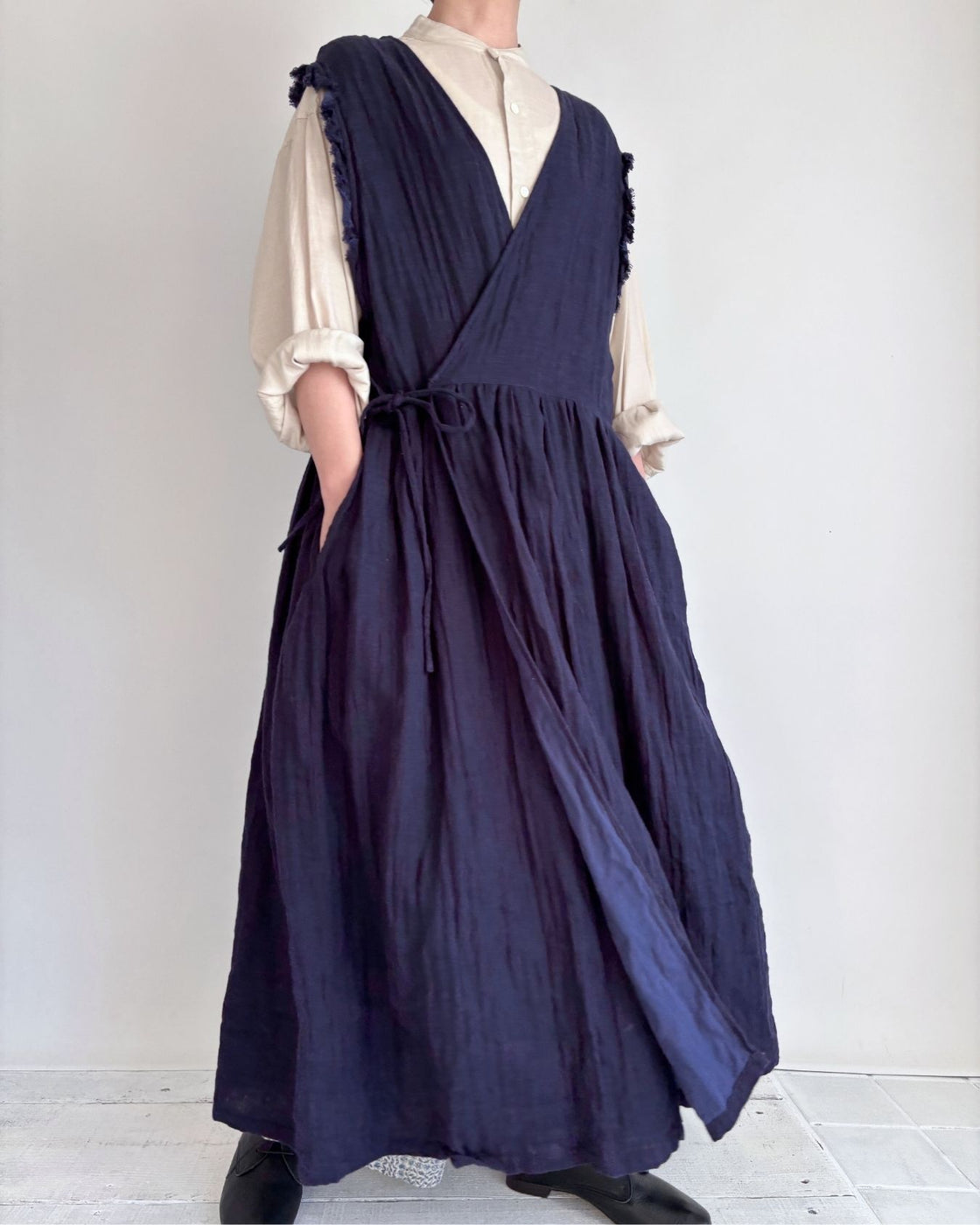 【予約】S/S G1173 DOUBLE GAUZE CACHE COEUL DRESS（3月末 – 4月初旬）