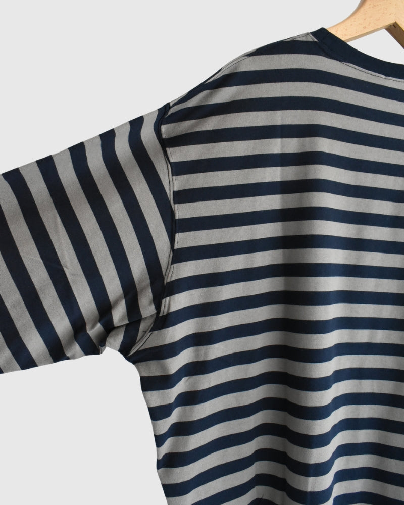 タック コクーンTシャツ Gray/Navy Border