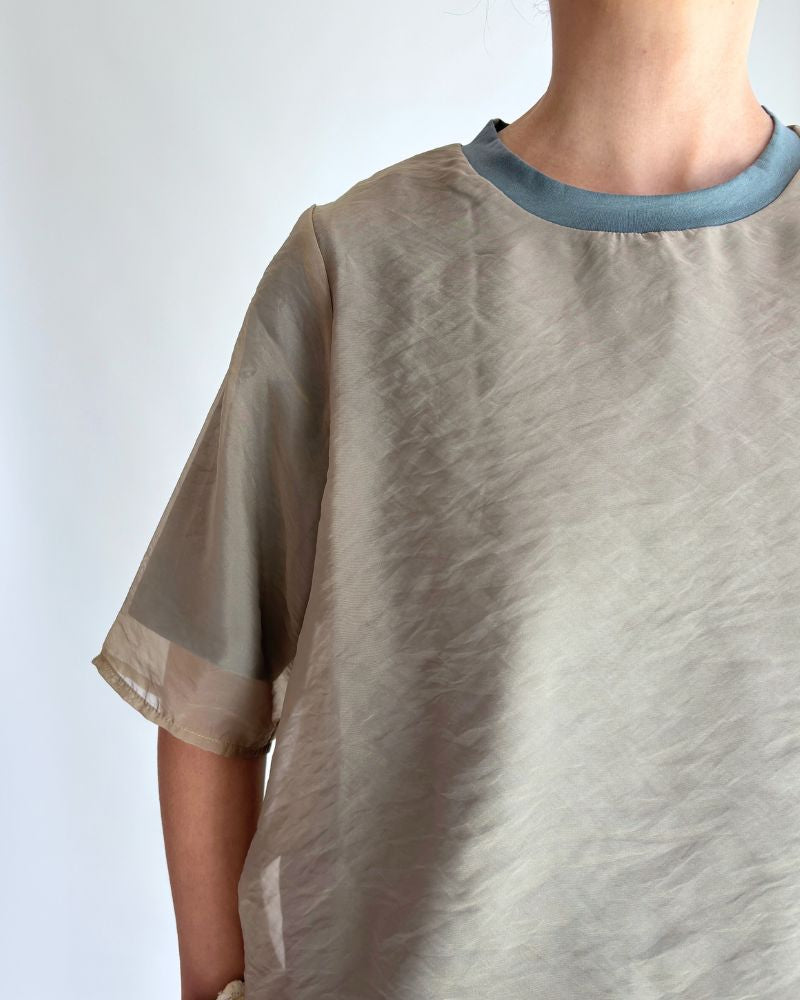 シアーレイヤードトップス 'SAN' KhakiBeige