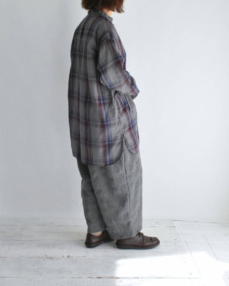 STAND COLLAR SHIRT Blue