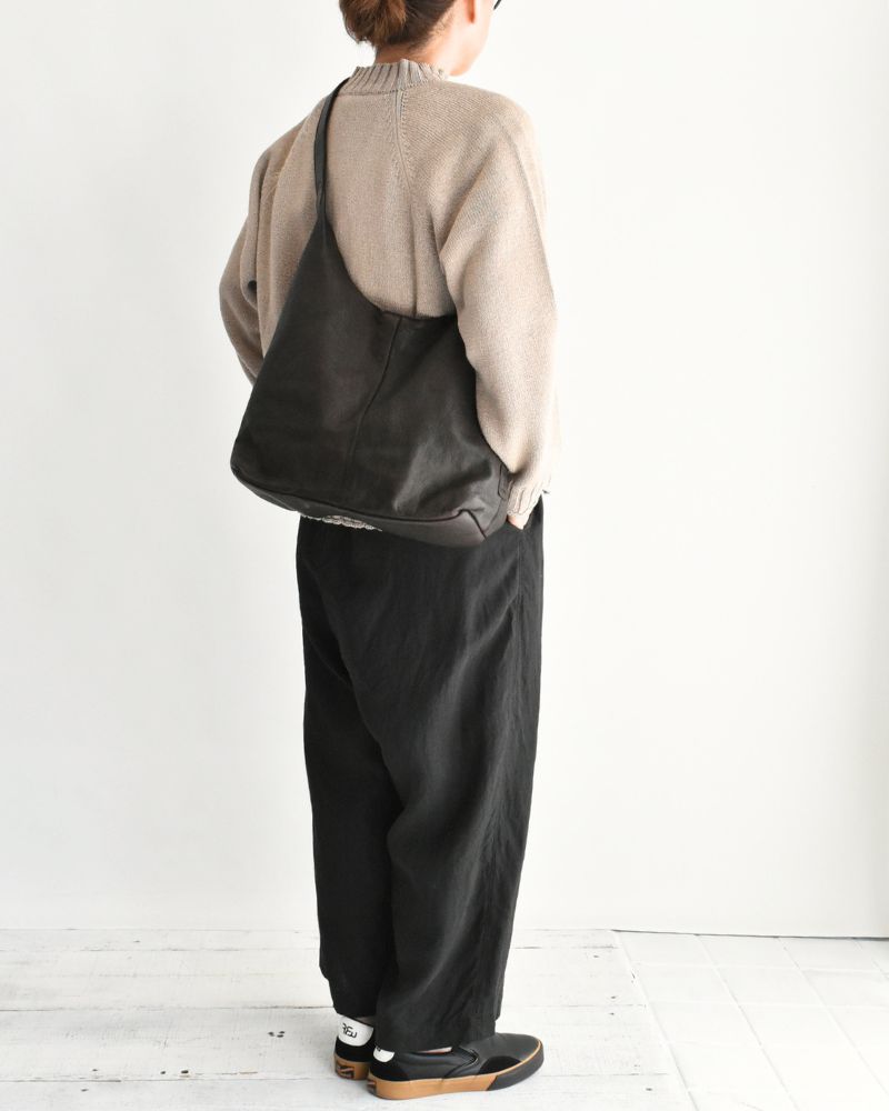 COW LEATHER ONE HANDLE BAG DarkBrown