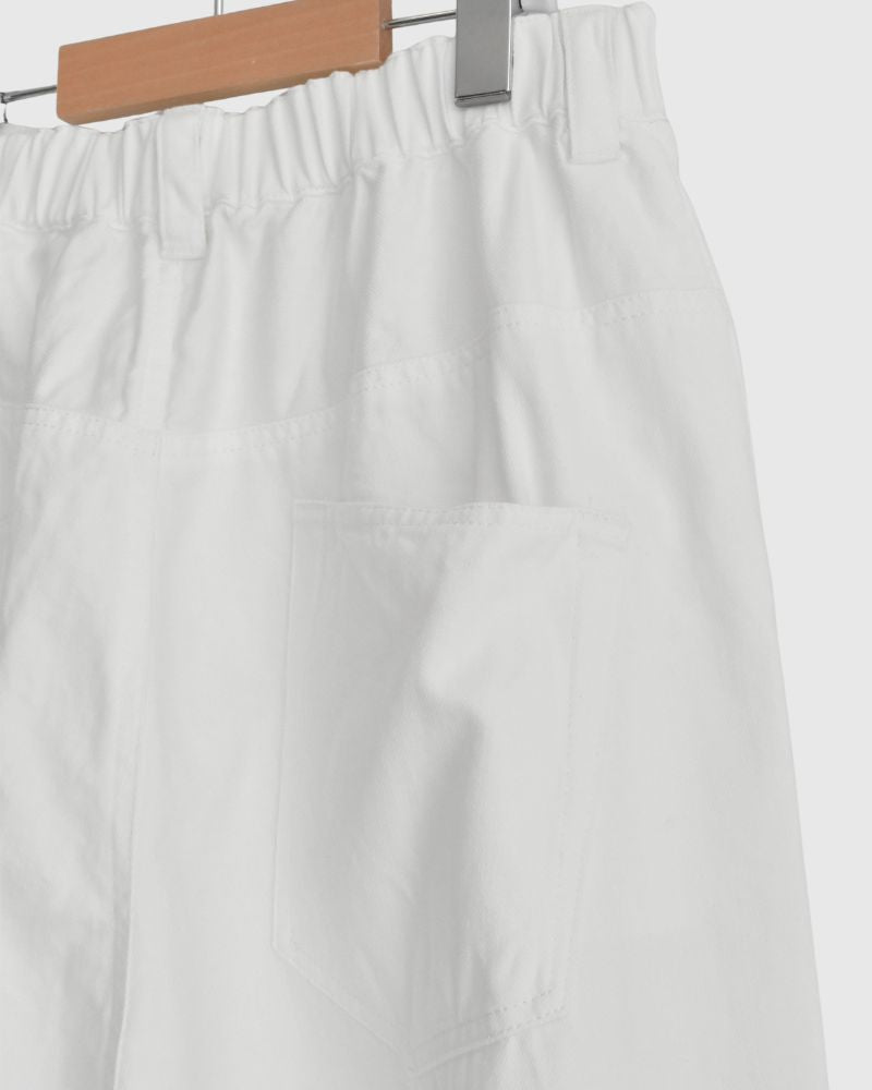 コクーンテイパードパンツ（DENIM） White