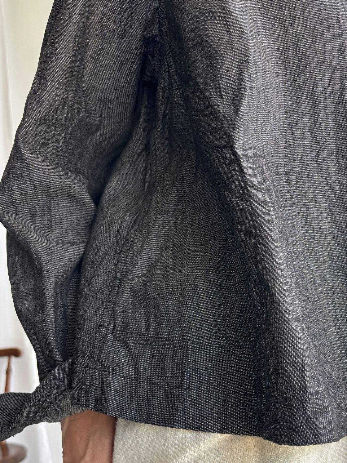 Aラインショートシャツ（DENIM） Black