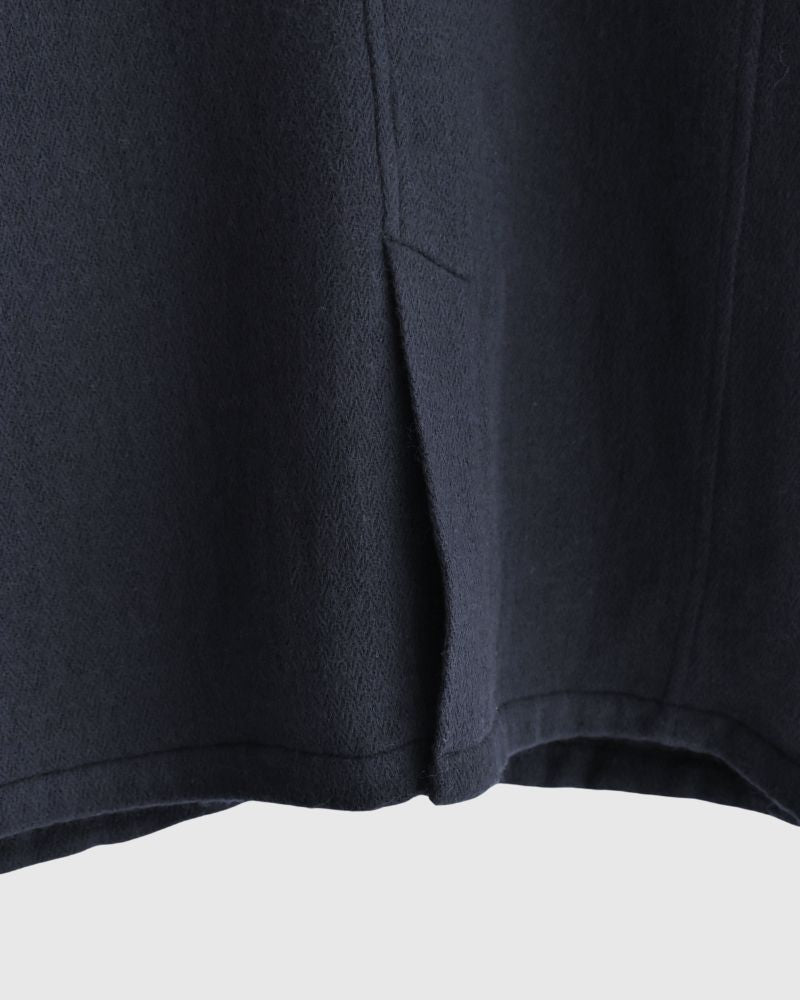 STAND COLLAR FLY FRONT JACKET Navy