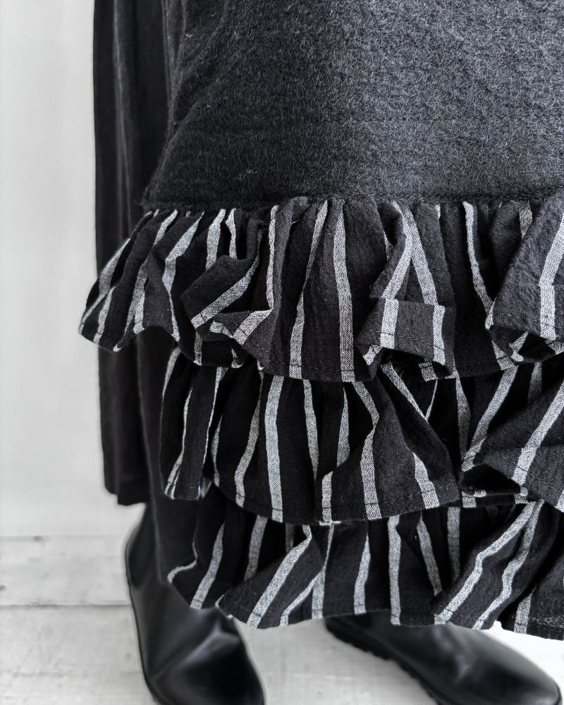 ウールのリメイクバッグ Black