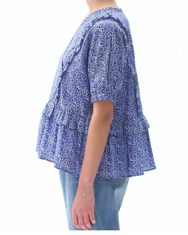 【sale】FRILL DESIGN TOPS 'KULAN' Blue