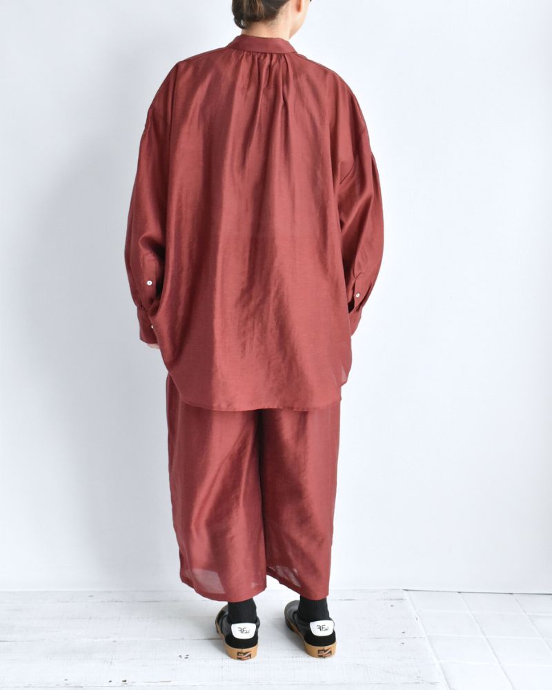 シアーボリュームブラウス RedBrown