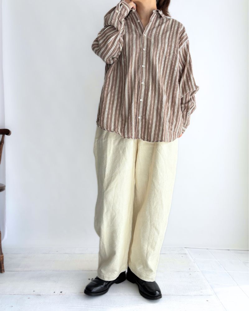 ベンガルストライプシャツ Brown