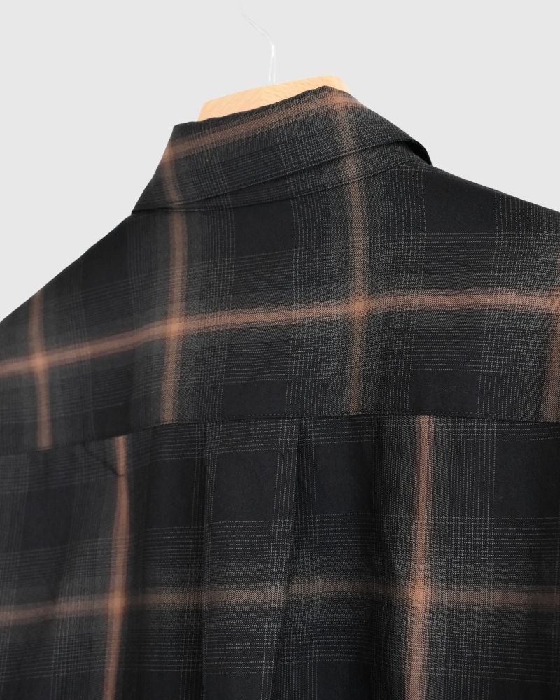 DORIS-W フリルブラウス BrownCheck