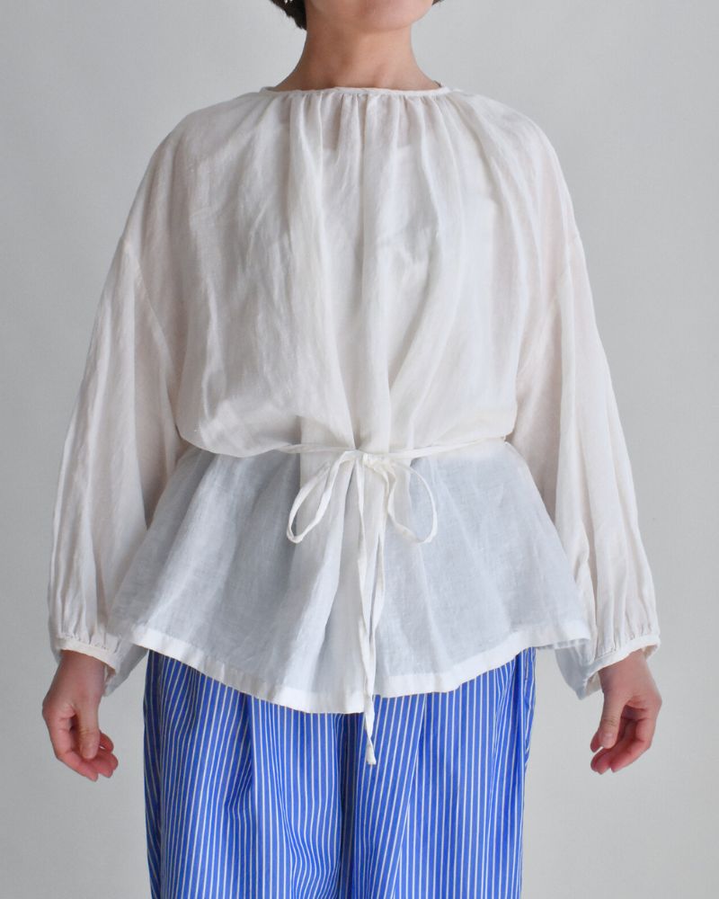 【予約】MS/F G1188 カディコットンリネンストリングギャザーブラウス（6月中旬 - 6月末）