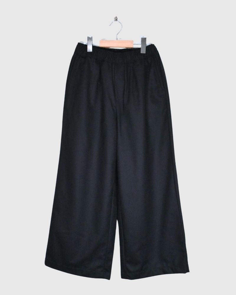 WOOL FLANNEL EASY WIDE PANTS Navy