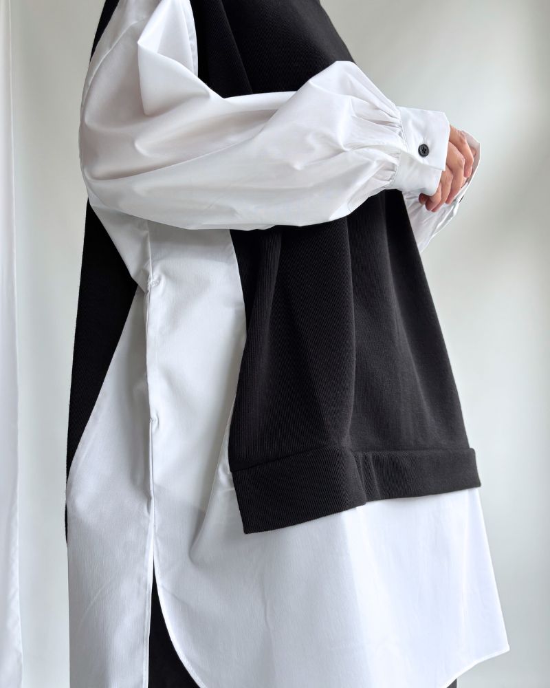 ニットコンビトップス 'JOHA' Black